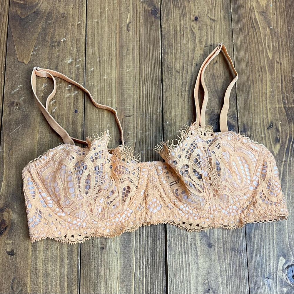 Victoria’s Secret Dream Angel push up without padding bra orange lace size 32B